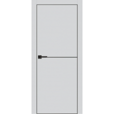 Дверь межкомнатная Дера ПРЕМЬЕР 324 Эмалекс серый, глухое полотно, кромка с 2х сторон, молдинг